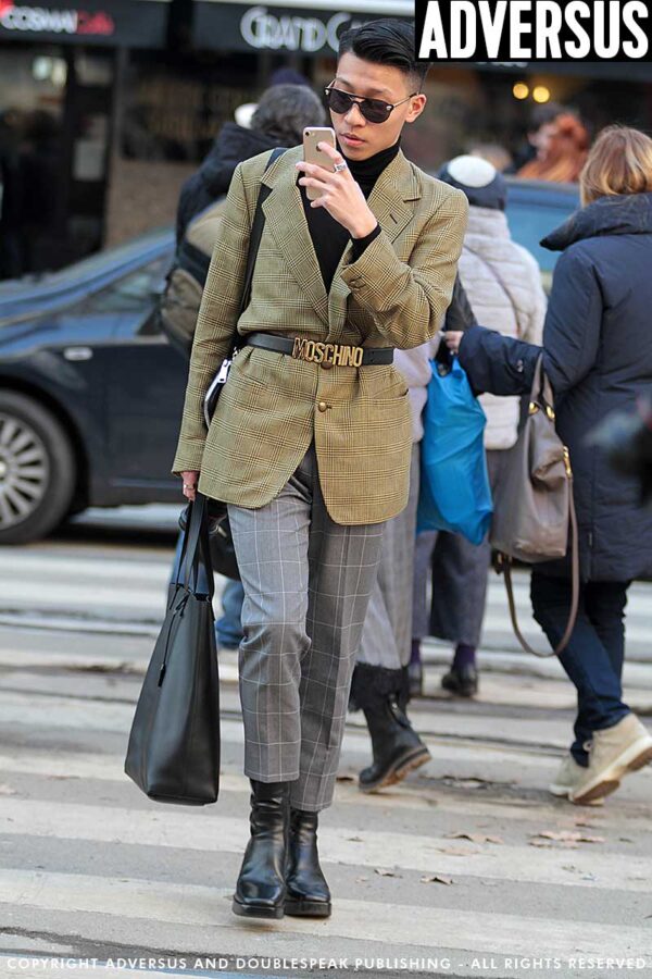 Mode trends en street style. Hip in houndstooth. Zo doe je dat