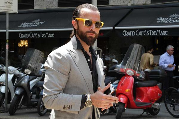 Milan Fashion Week Uomo zomer 2019. Street style mode