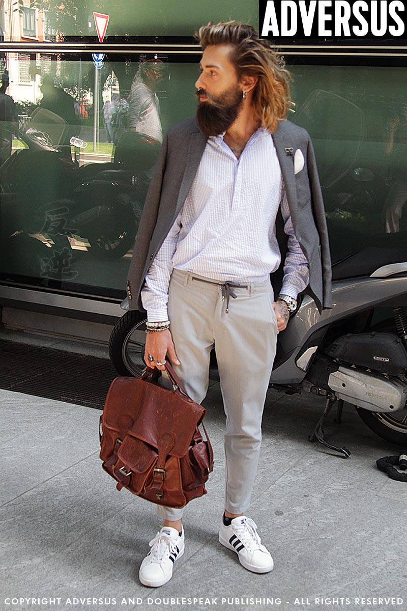 Street style herenmode. Neo dandy look