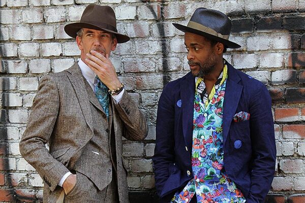 Street style herenmode. Neo dandy look