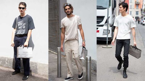 Streetstyle mode zomer 2020. Cool in spijkerbroek met T-shirt