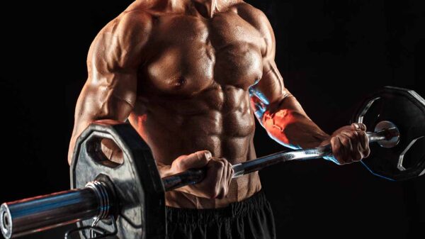 Biceps trainen met een halterstang