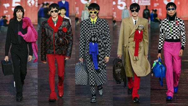 Modetrends lente zomer 2021. Cartoons en zwart-witte ruiten voor Louis Vuitton
