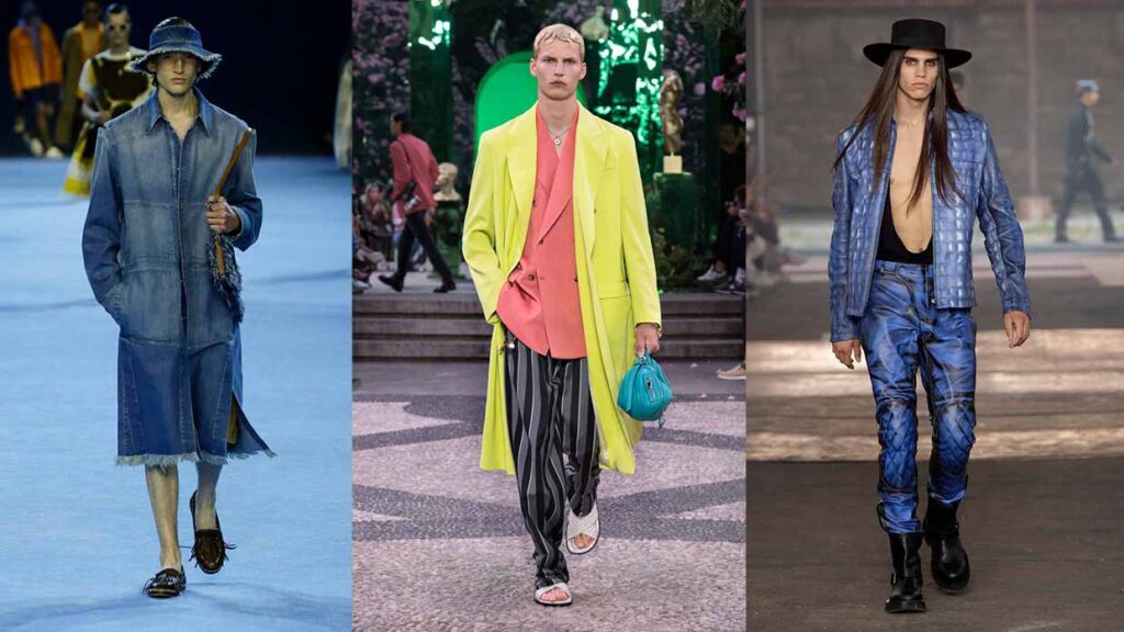 Herenmode trends zomer 2023 - Foto da sin: FENDI, Versace, Moschino