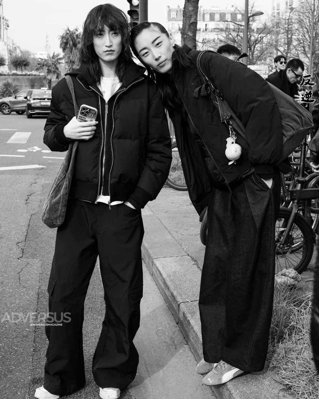 Xiaohan Chen and Xiru Yang My point of view: Mugler’s modellen tijdens Paris Fashion Week FW2026 - Photo: ADVERSUS