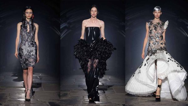 McQueen lente zomer 2027: engelen in het donker - Photo courtesy of McQueen