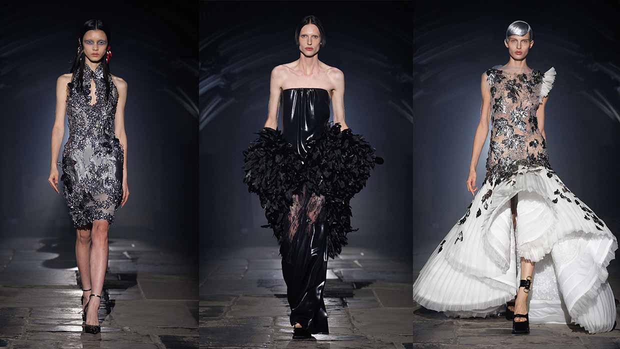 McQueen lente zomer 2027: engelen in het donker - Photo courtesy of McQueen